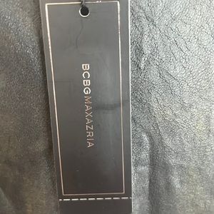 BCBGMaxAria black pleather pants w zippers
